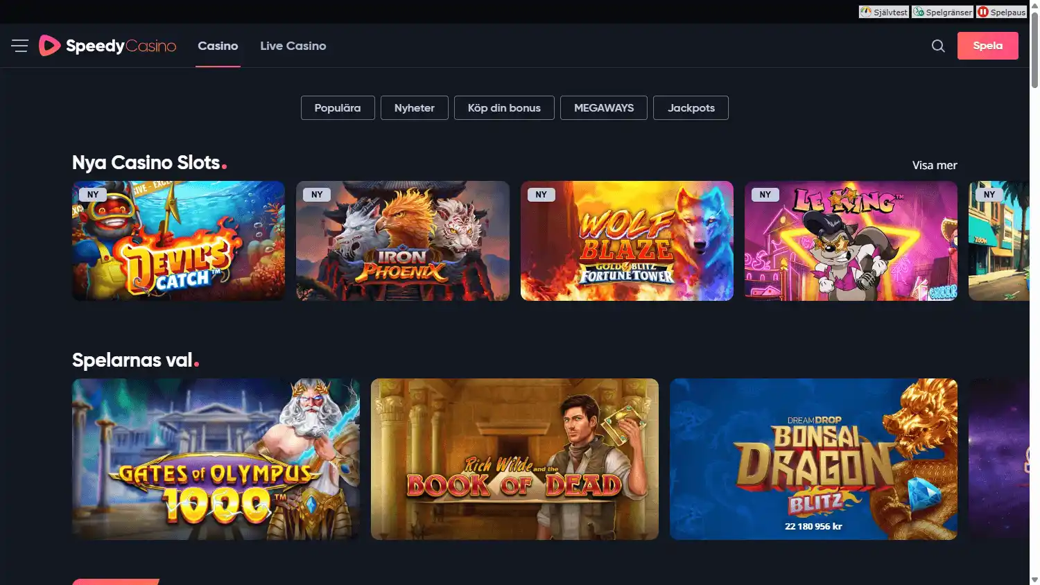 Speedy Casino screenshot 2