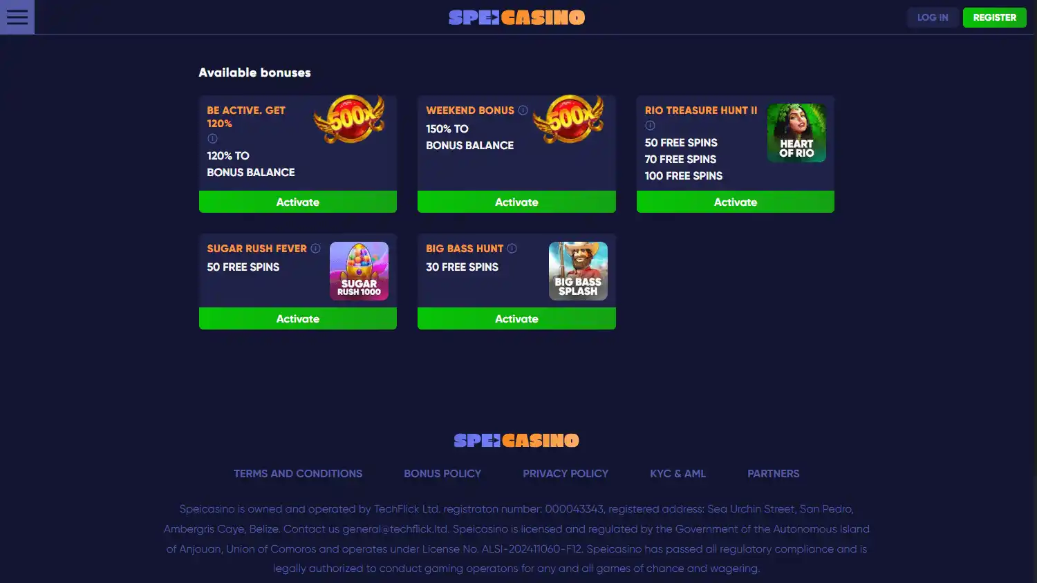 Speicasino screenshot 3
