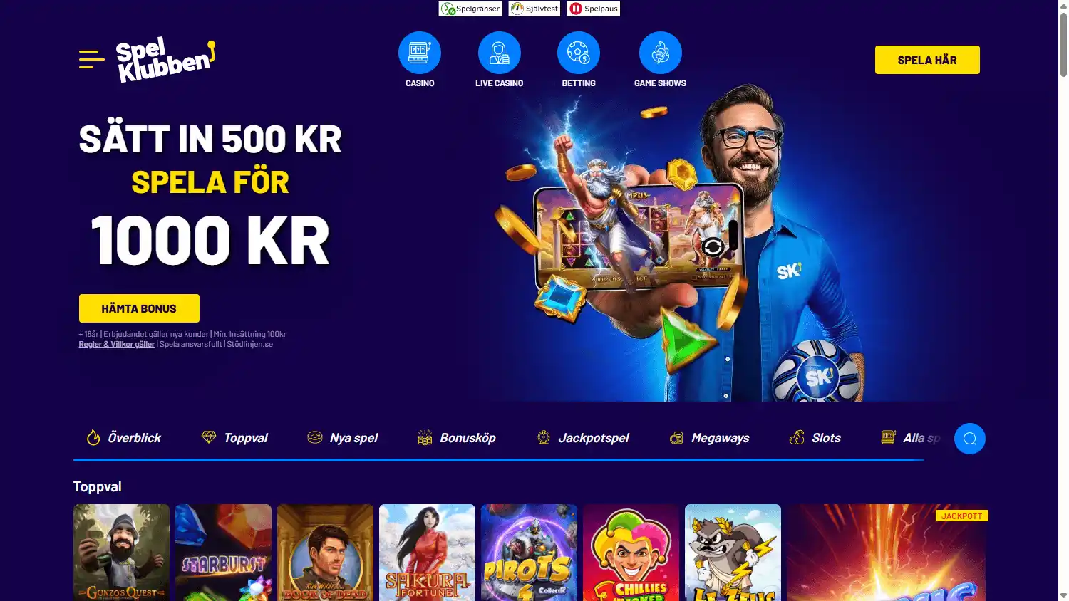 Spelklubben Casino screenshot 1
