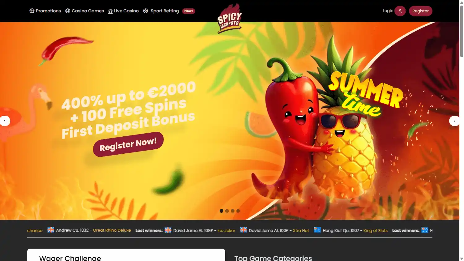 Spicy Jackpots Casino screenshot 1