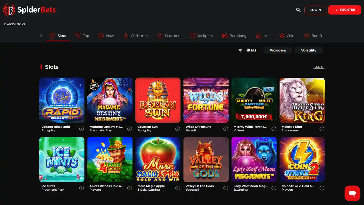 SpiderBets Casino screenshot 2
