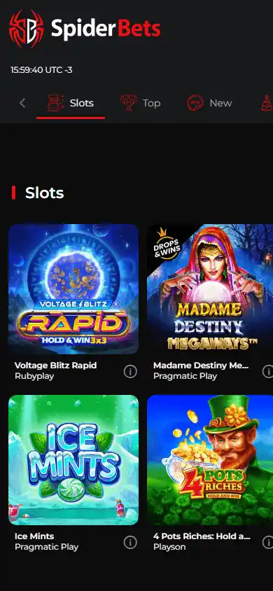 SpiderBets Casino screenshot 4