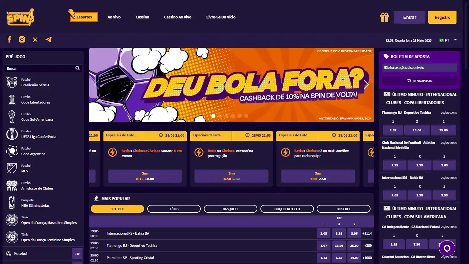 Spin.bet.br Casino screenshot 1