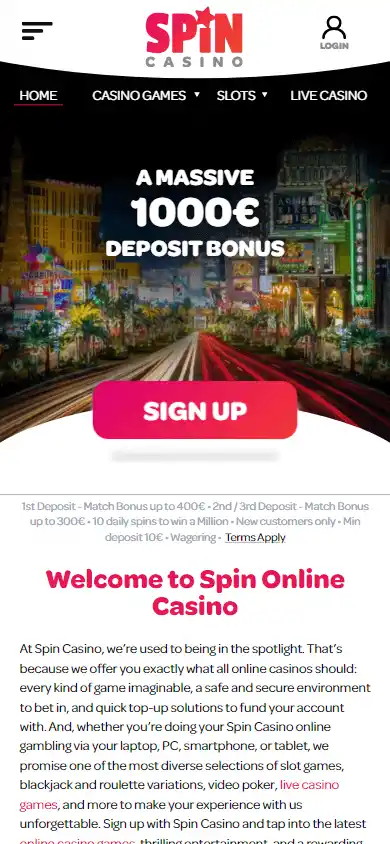 Spin Casino UK screenshot 5