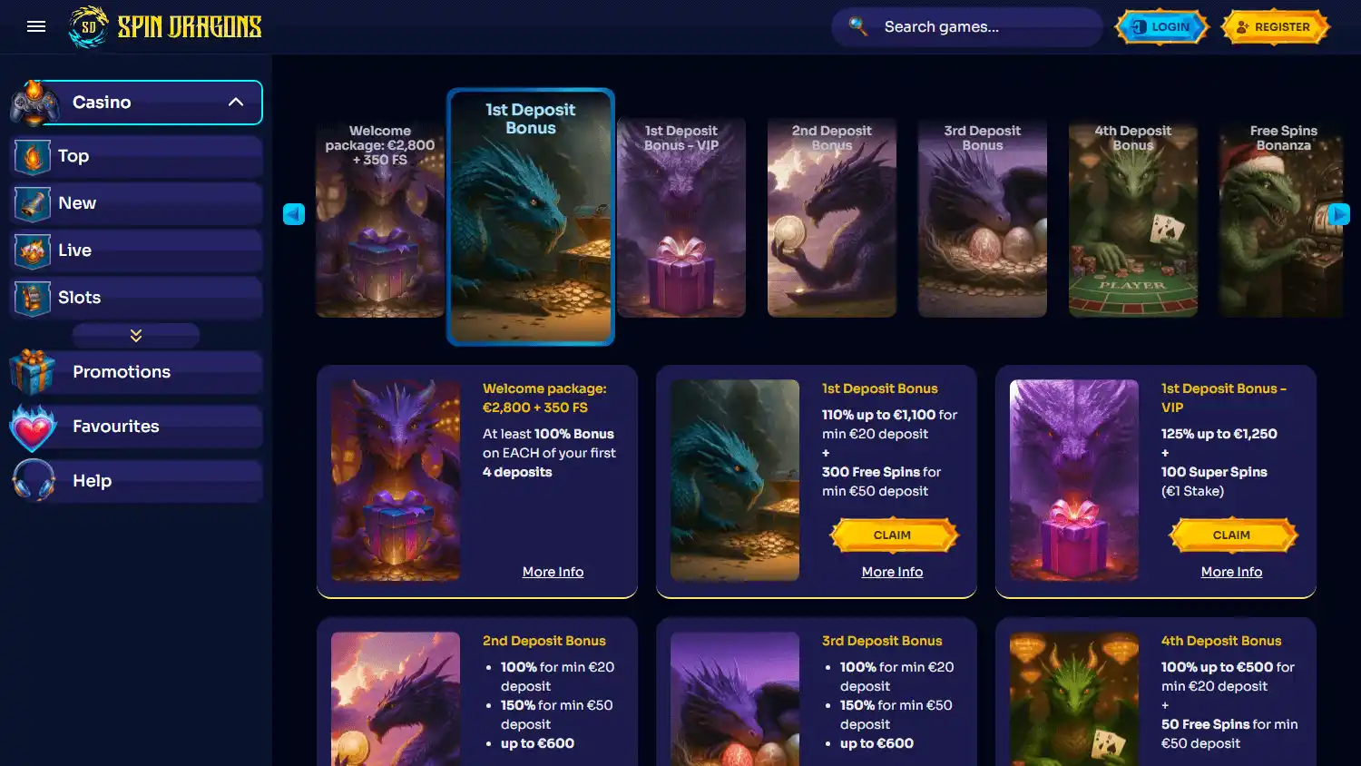 Spin Dragons Casino screenshot 2