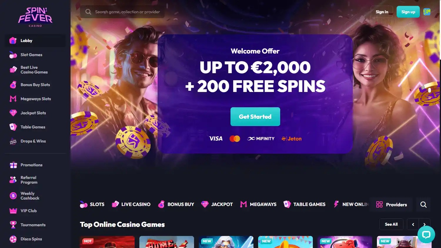 Spin Fever Casino screenshot 1