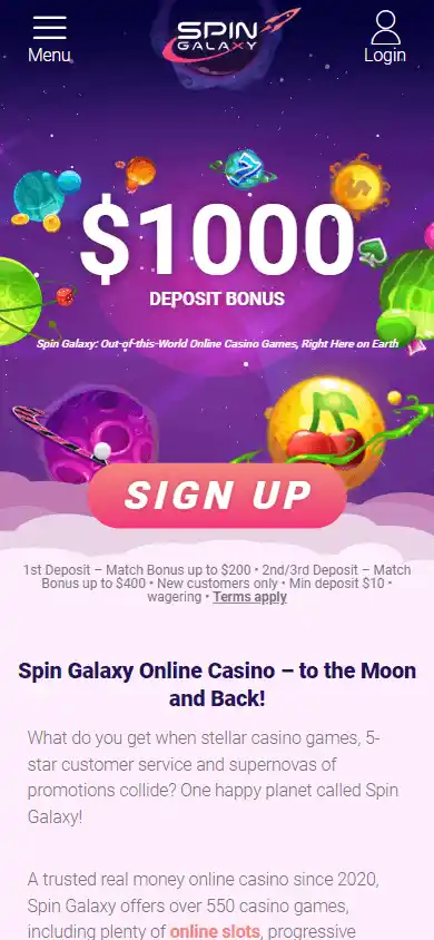 Spin Galaxy Casino screenshot 2
