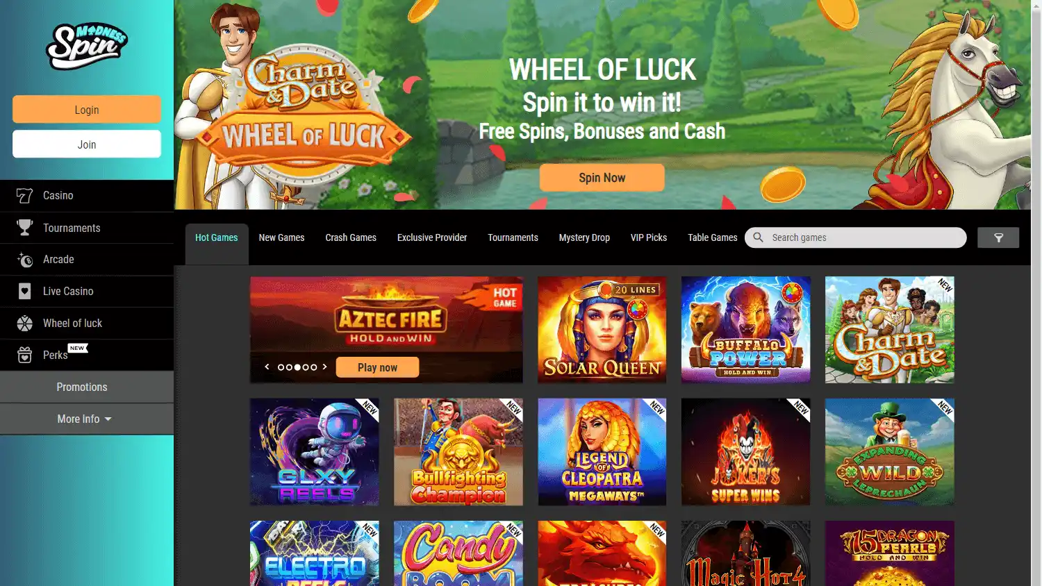 Spin Madness Casino screenshot 1
