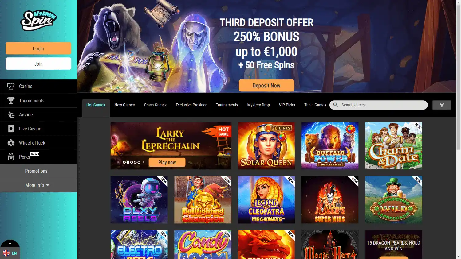 Spin Madness Casino screenshot 2