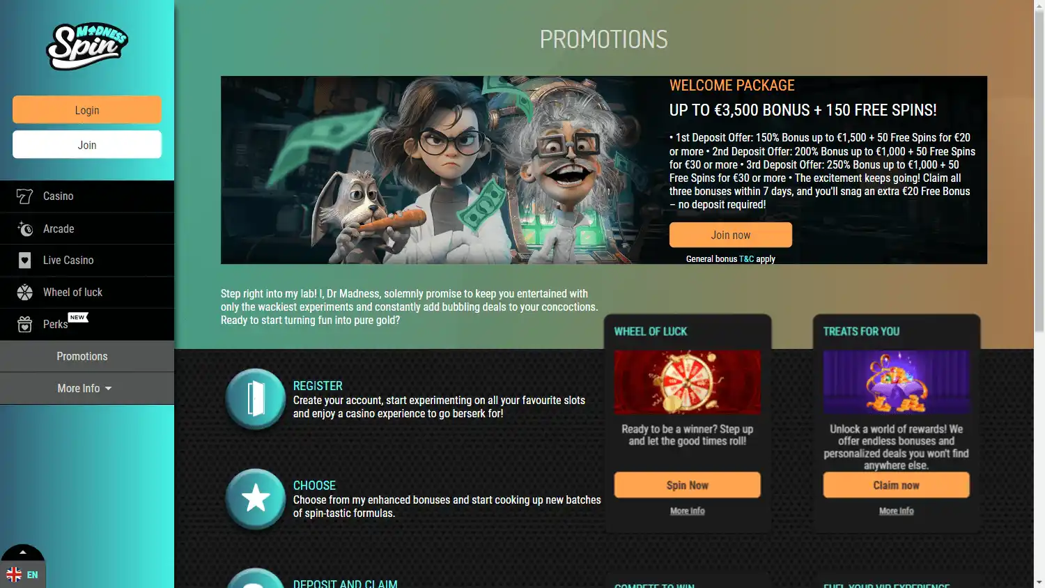 Spin Madness Casino screenshot 3