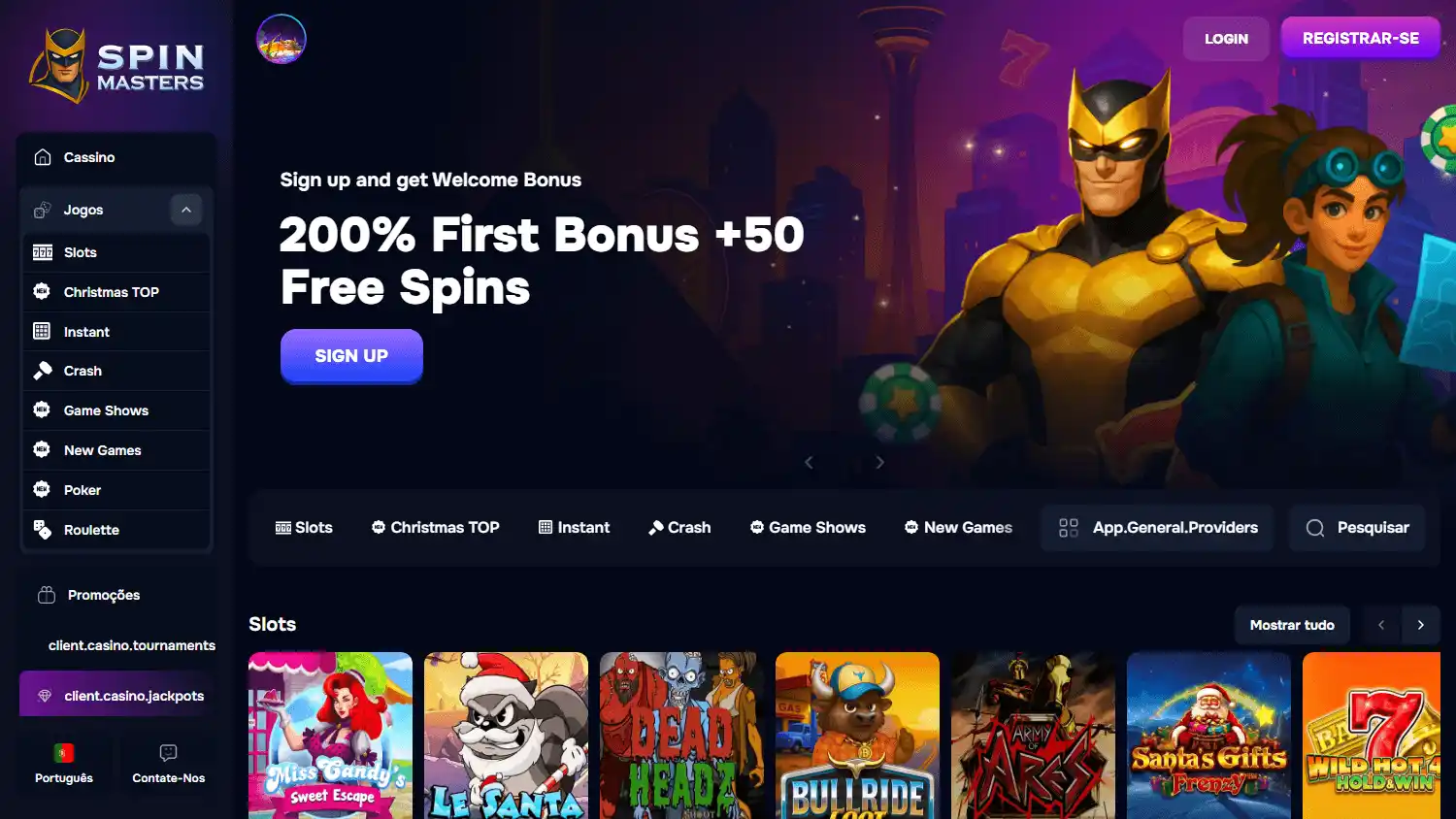 Spin Masters Casino screenshot 1