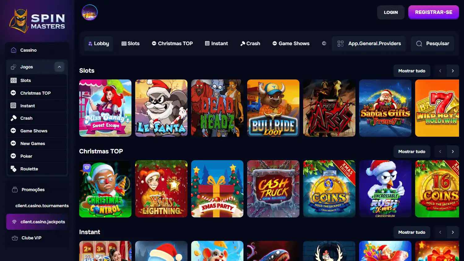 Spin Masters Casino screenshot 2