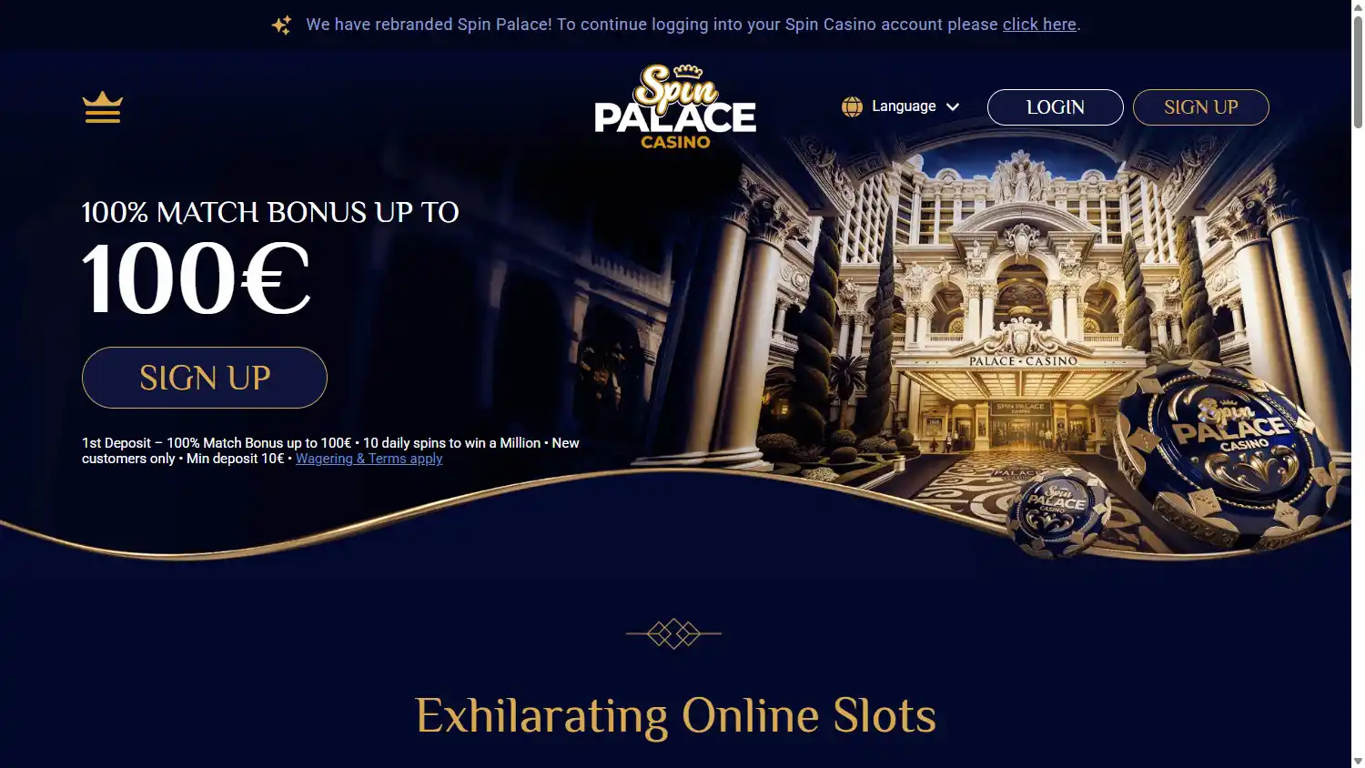 Spin Palace Casino screenshot 2