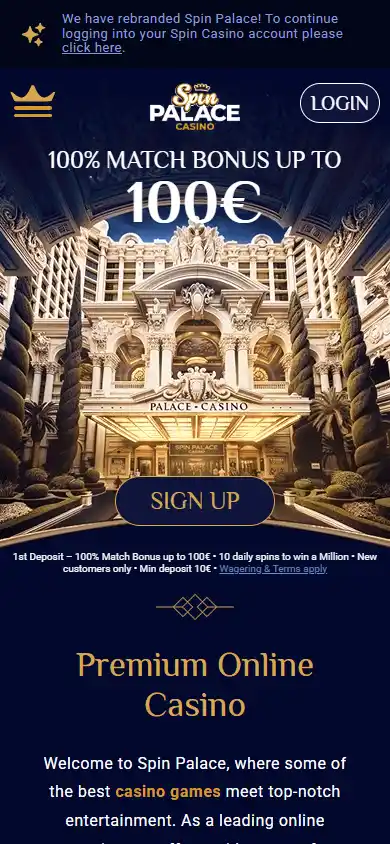 Spin Palace Casino screenshot 4