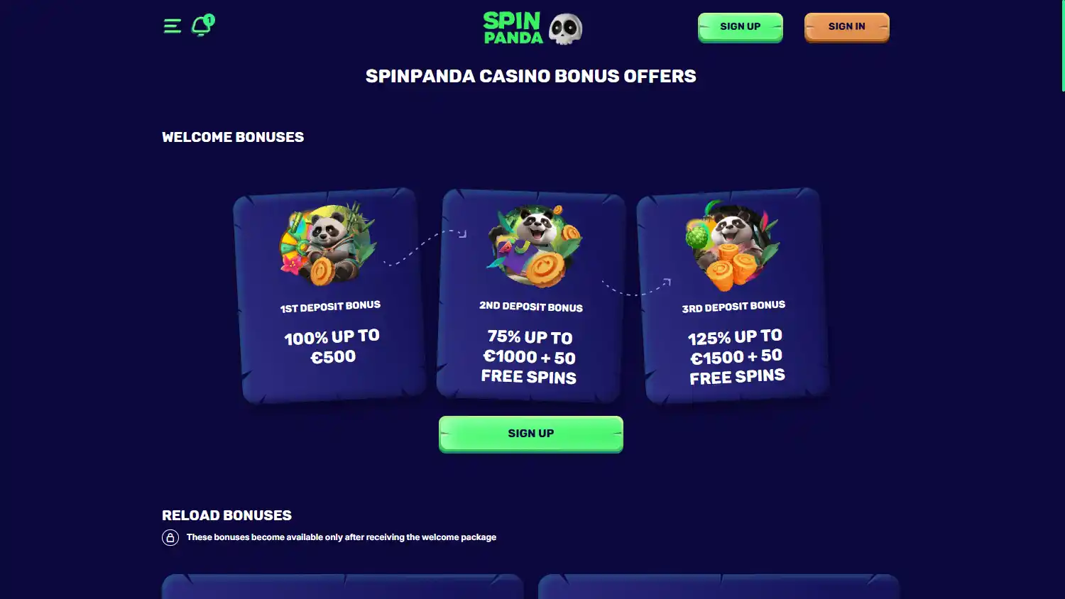 SpinPanda Casino screenshot 3