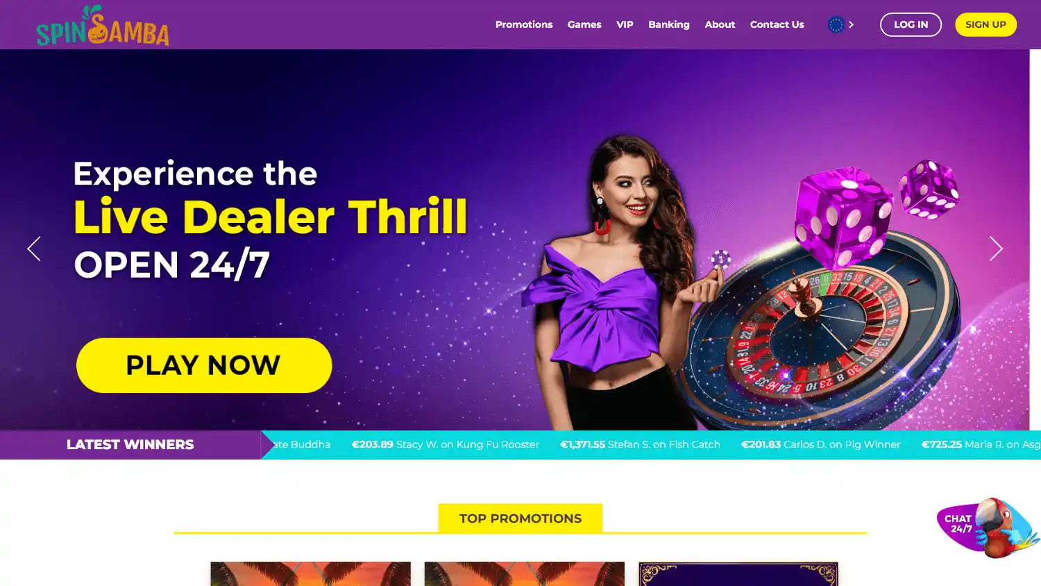 Spin Samba Casino screenshot 1