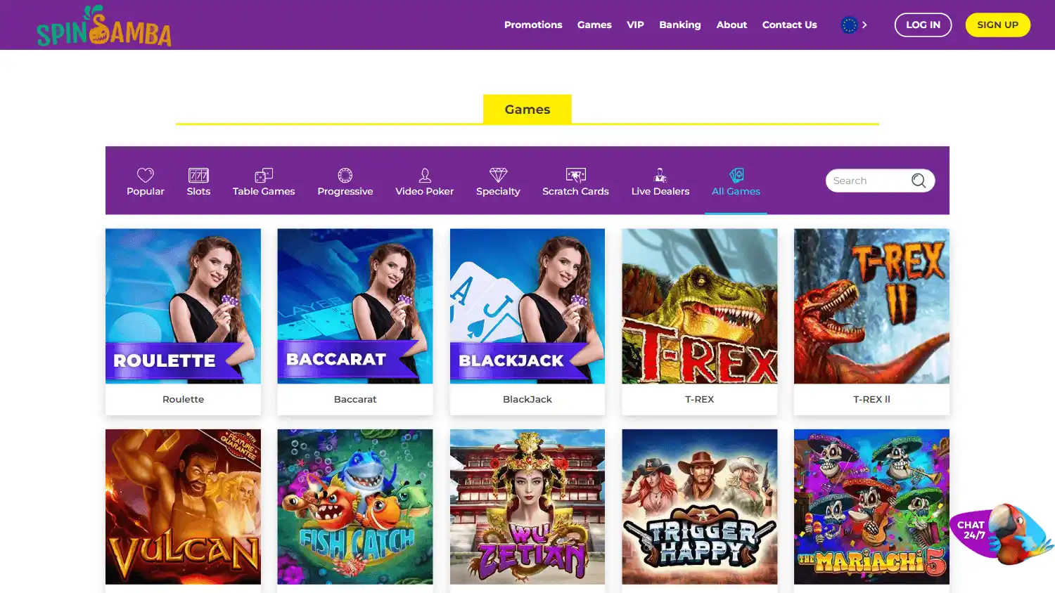 Spin Samba Casino screenshot 2