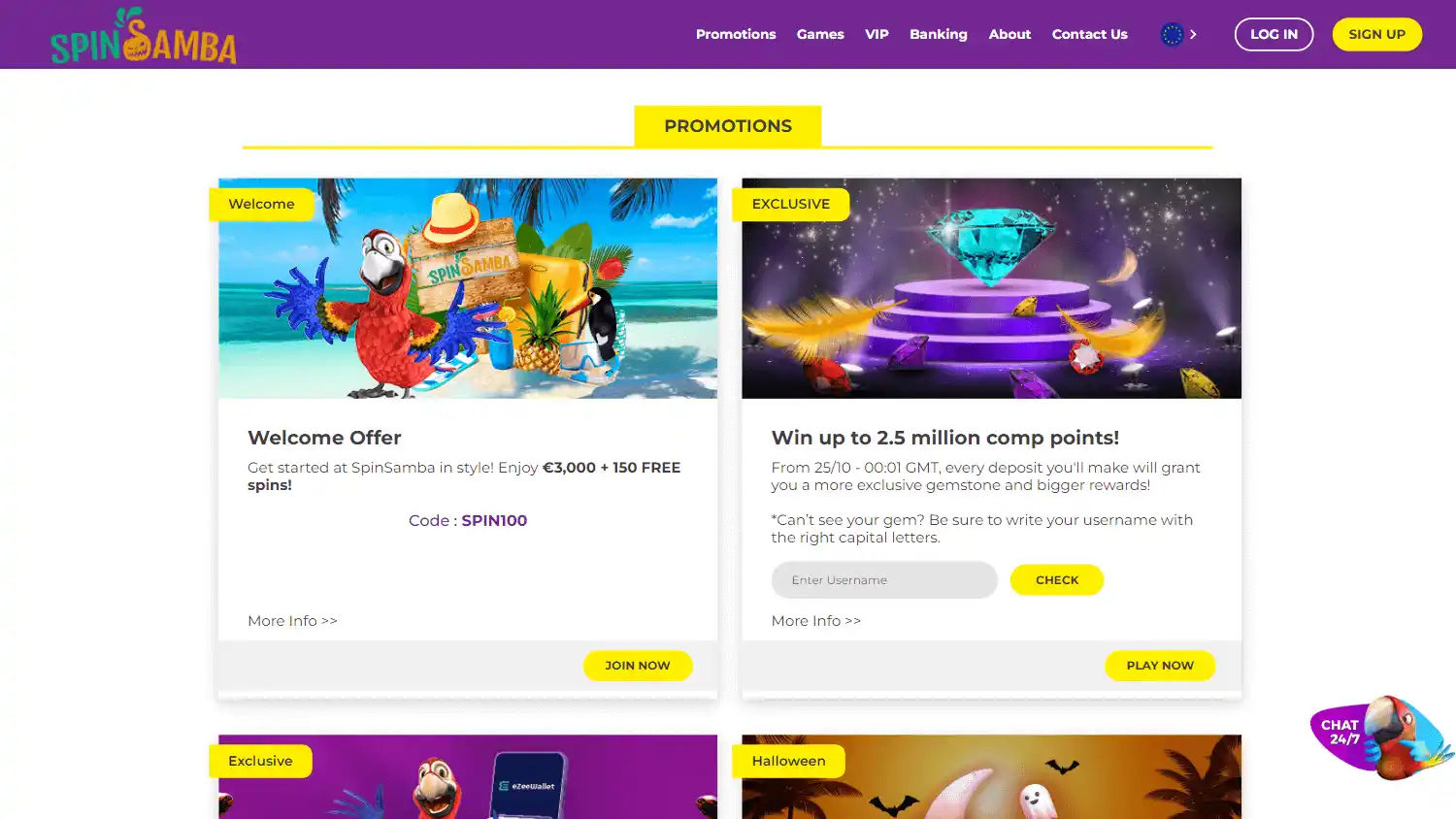 Spin Samba Casino screenshot 3