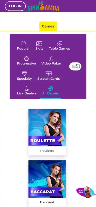 Spin Samba Casino screenshot 5