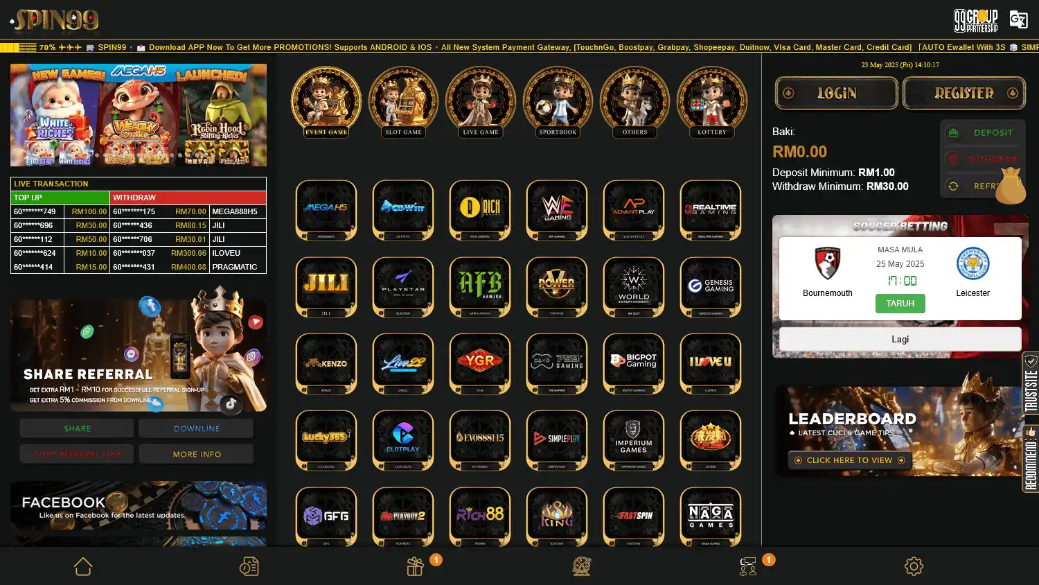 SPIN99 Casino screenshot 1
