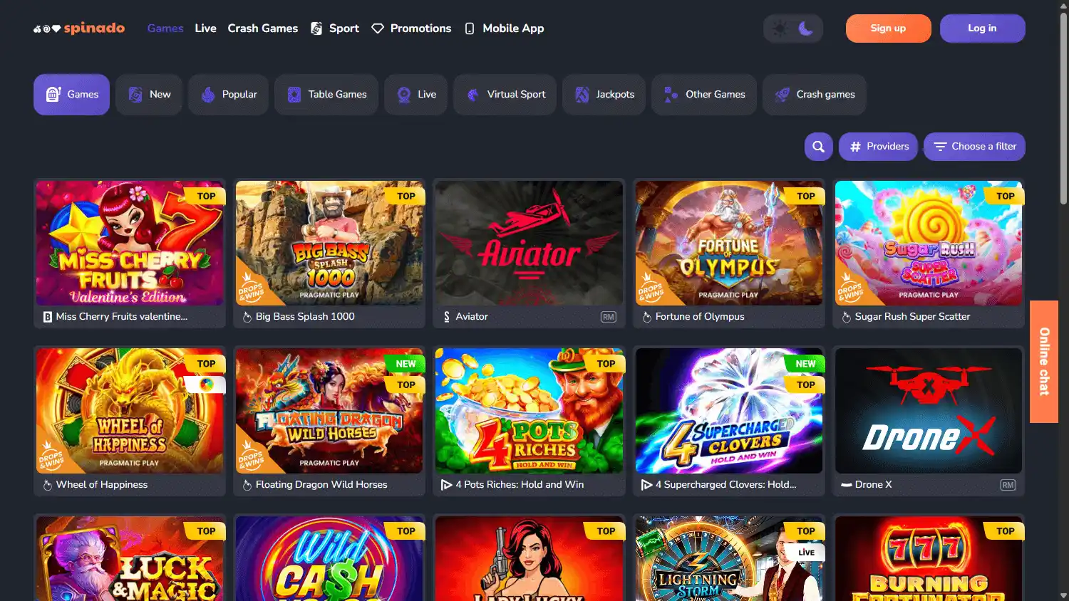 Spinado Casino screenshot 2
