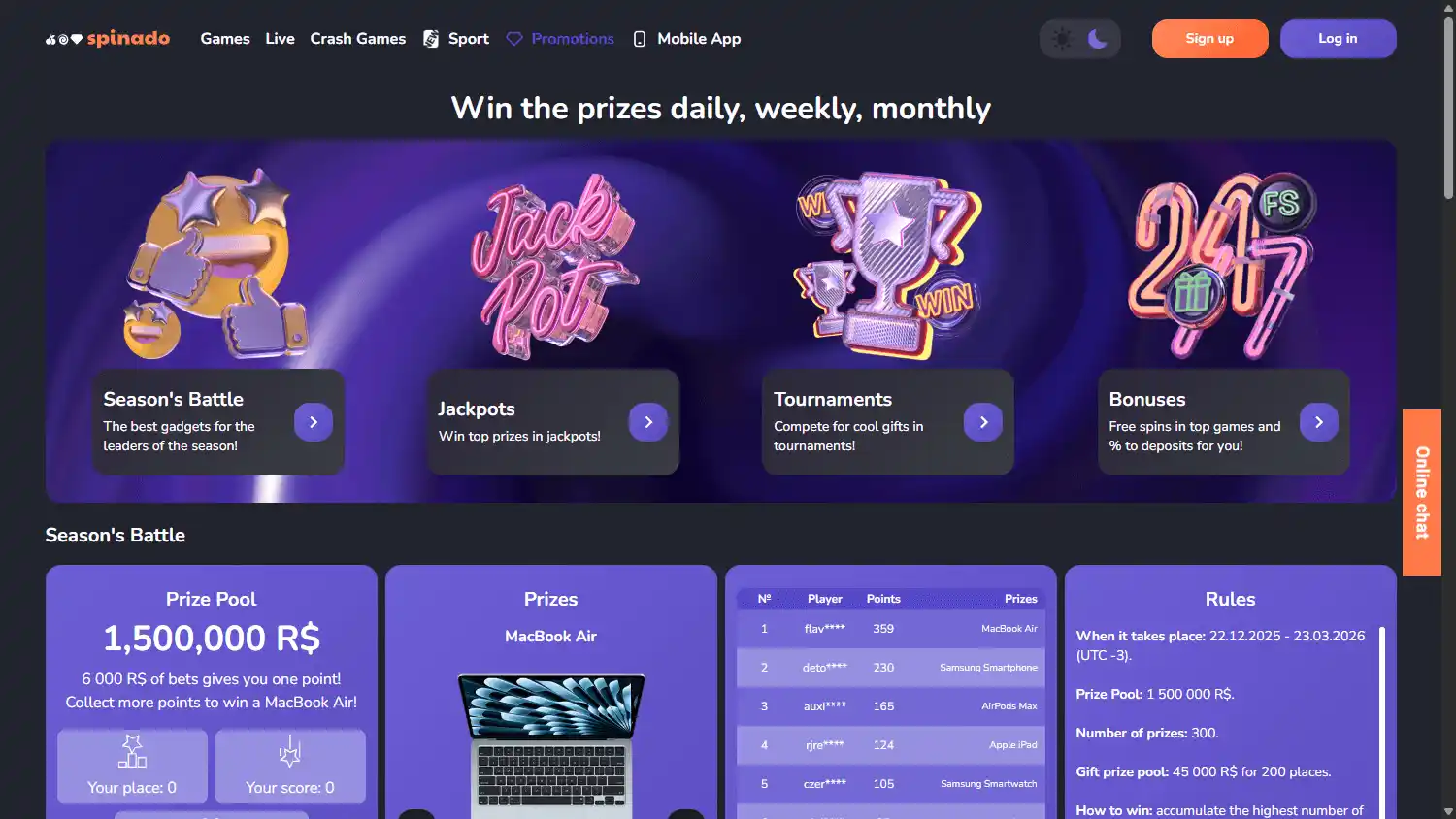 Spinado Casino screenshot 3