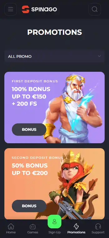 Spinago Casino screenshot 6