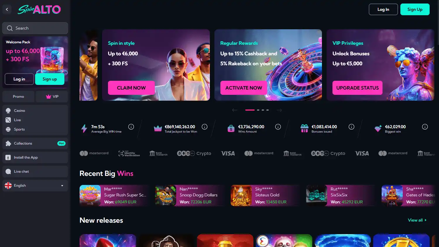 Spinalto Casino screenshot 1