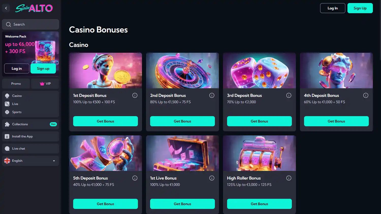 Spinalto Casino screenshot 3