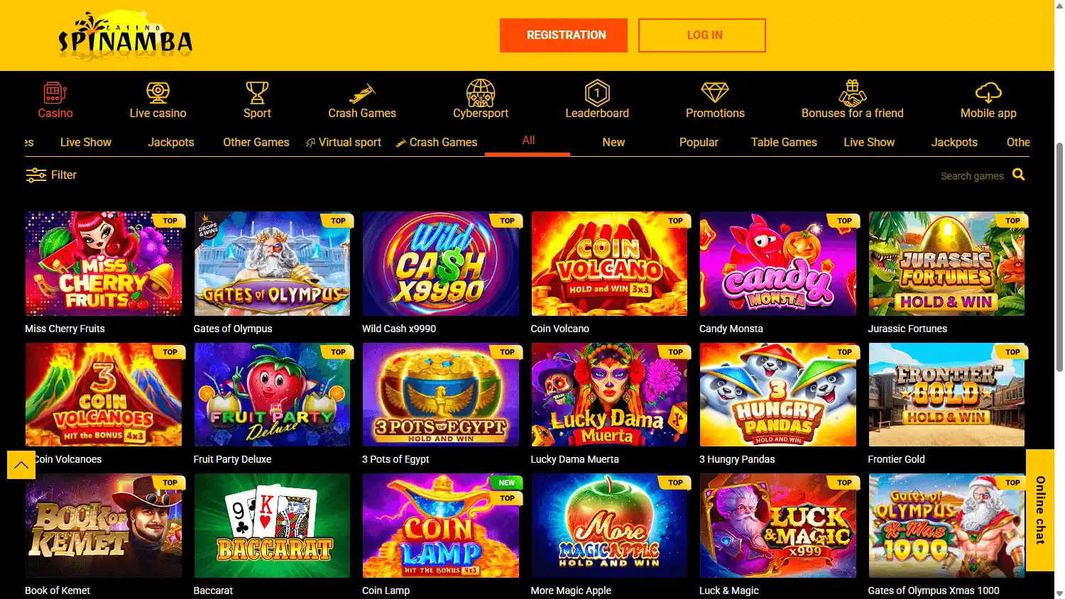 Spinamba Casino screenshot 2