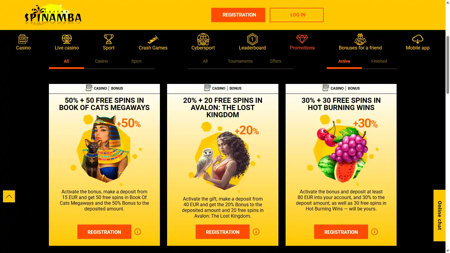 Spinamba Casino screenshot 3
