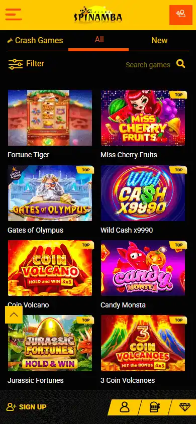 Spinamba Casino screenshot 5