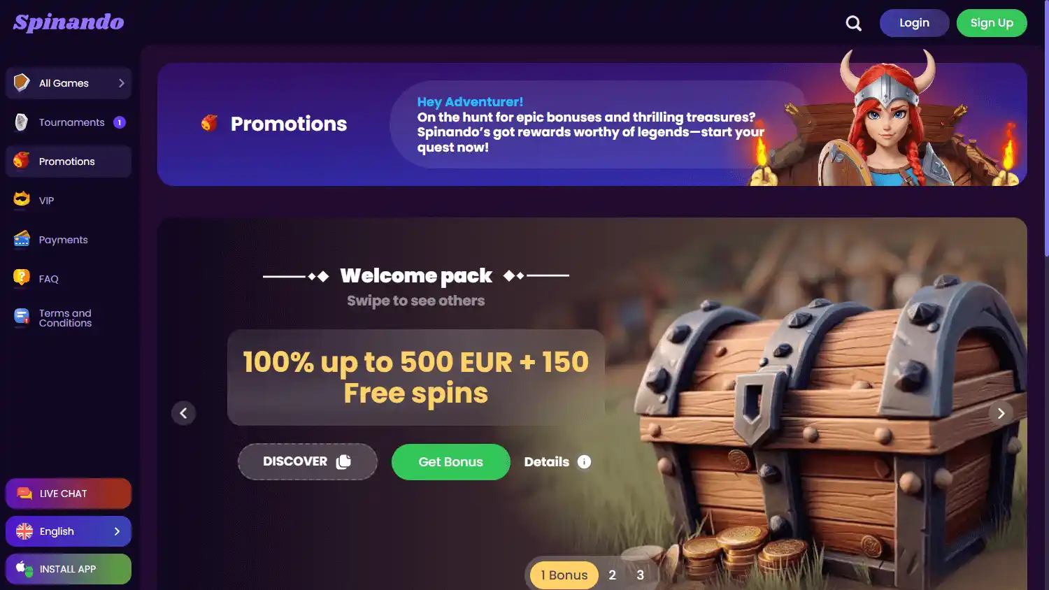 Spinando Casino screenshot 3