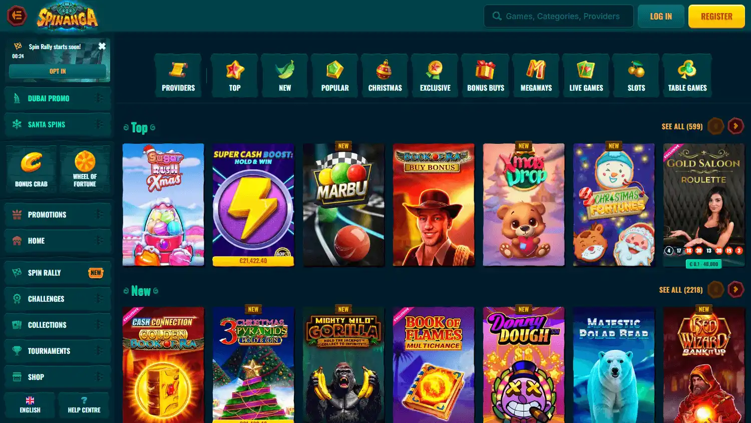 Spinanga Casino screenshot 3
