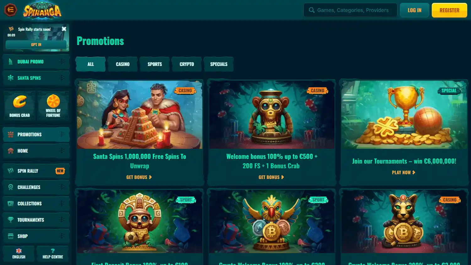 Spinanga Casino screenshot 4