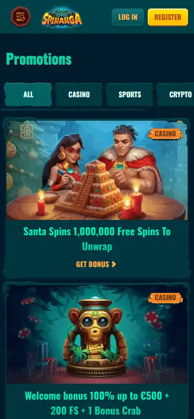 Spinanga Casino screenshot 7