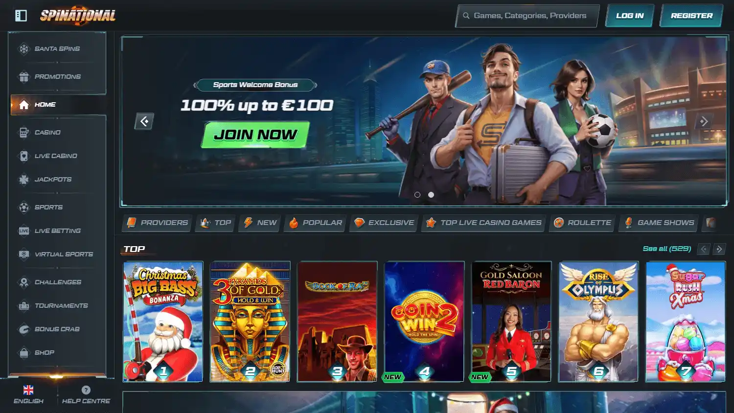 Spinational Casino screenshot 1