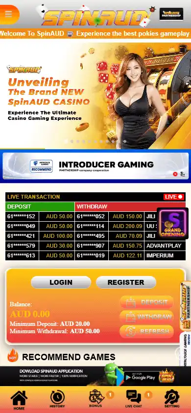 SpinAUD Casino screenshot 3