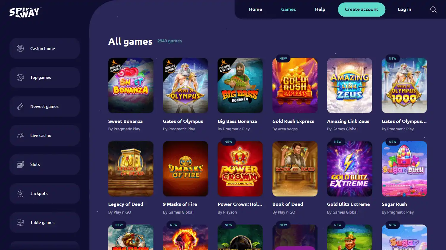 SpinAway Casino screenshot 1