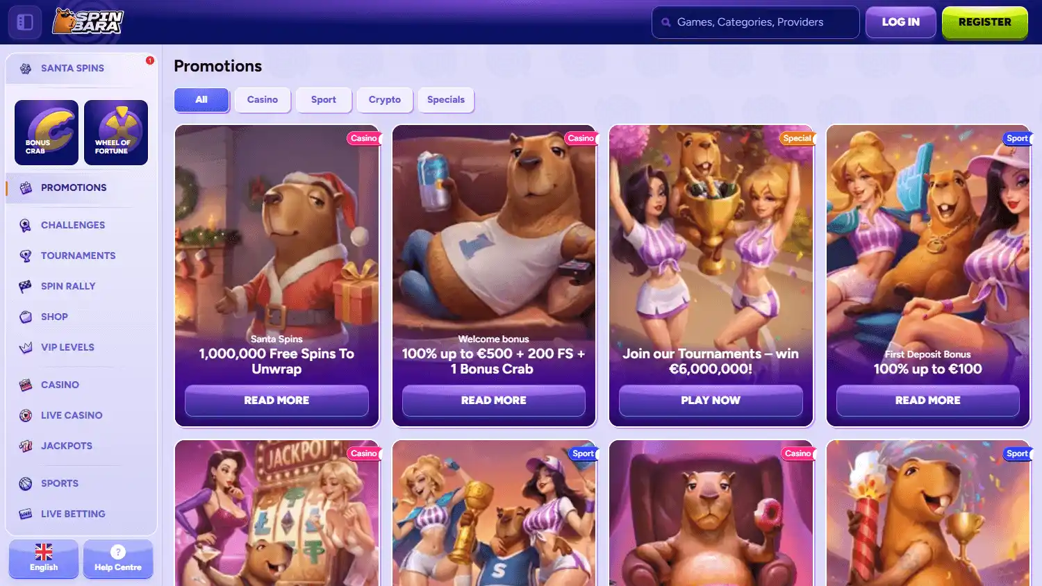 Spinbara Casino screenshot 3