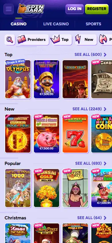 Spinbara Casino screenshot 5