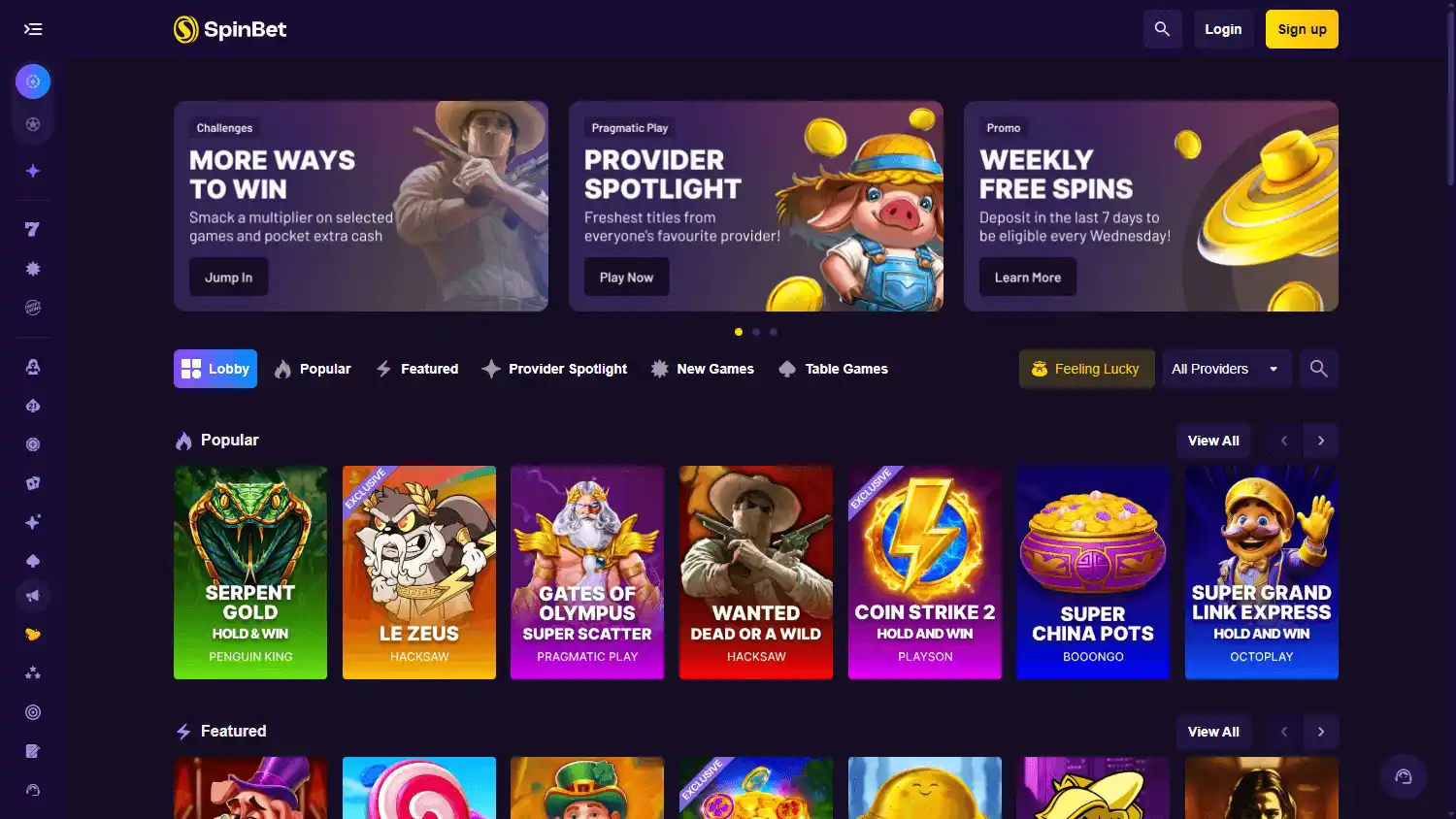 SpinBet Casino screenshot 2