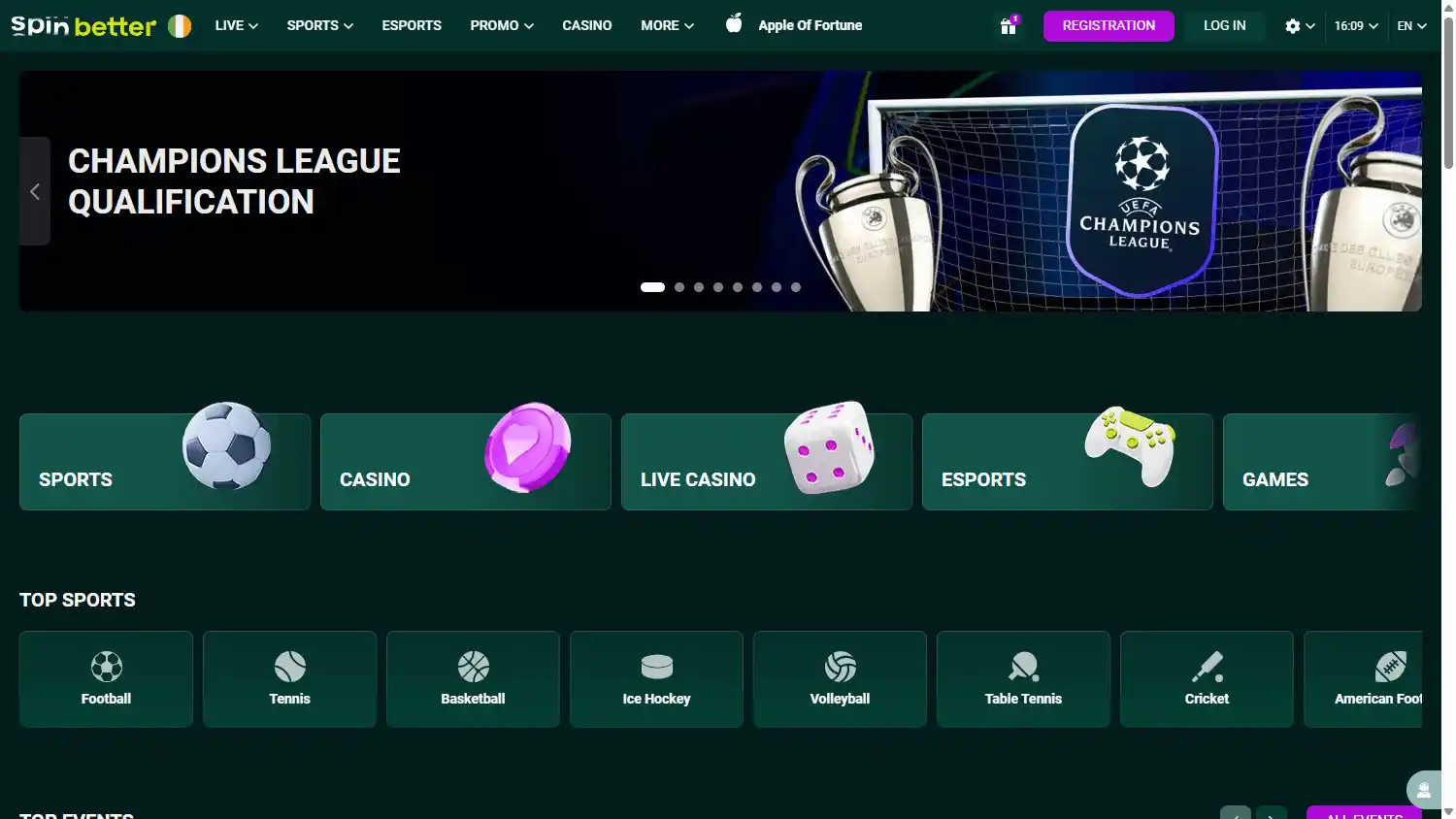 SpinBetter Casino screenshot 1