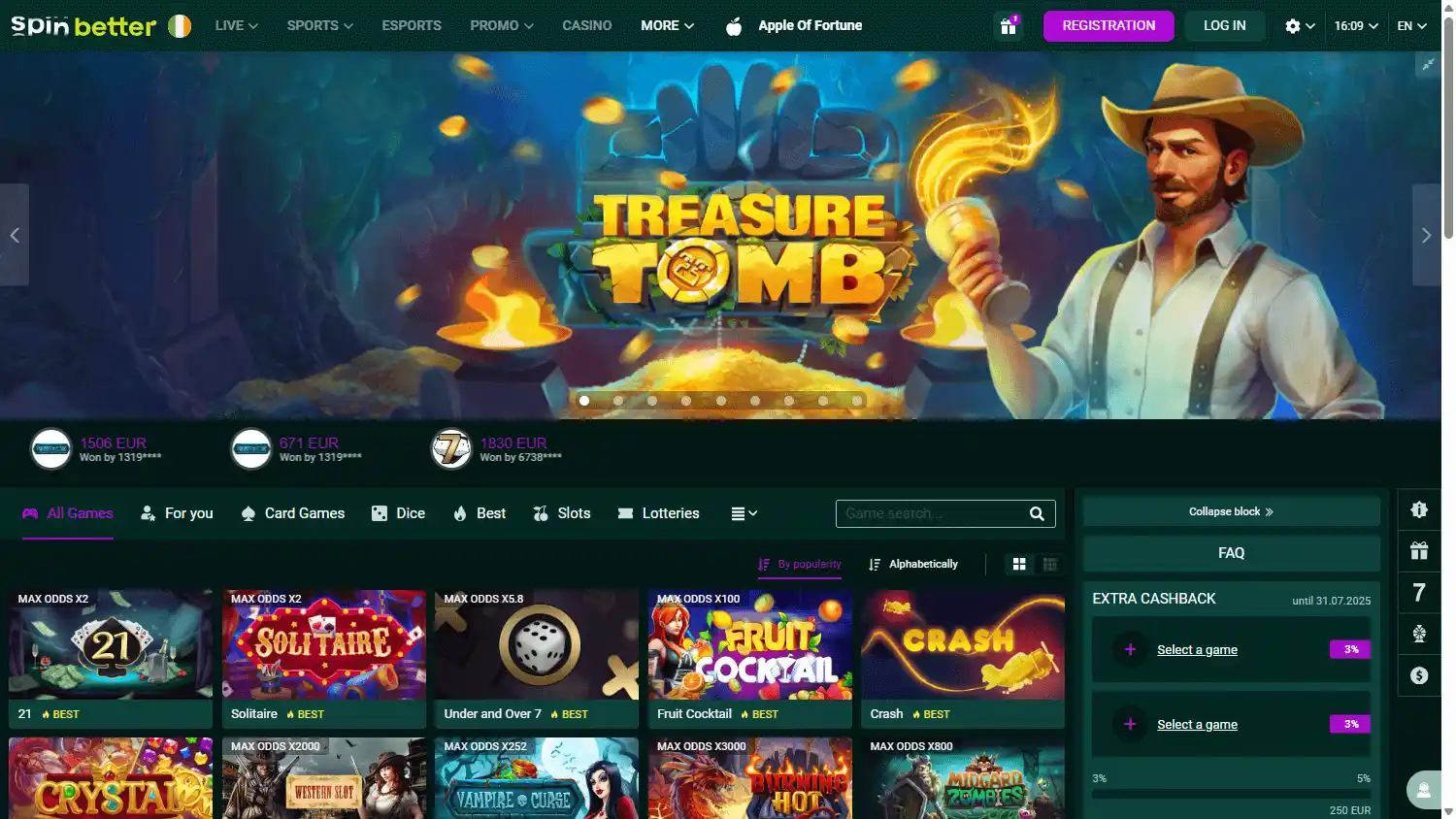 SpinBetter Casino screenshot 2