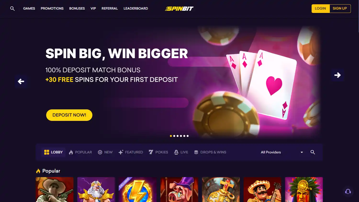 SpinBit Casino screenshot 1