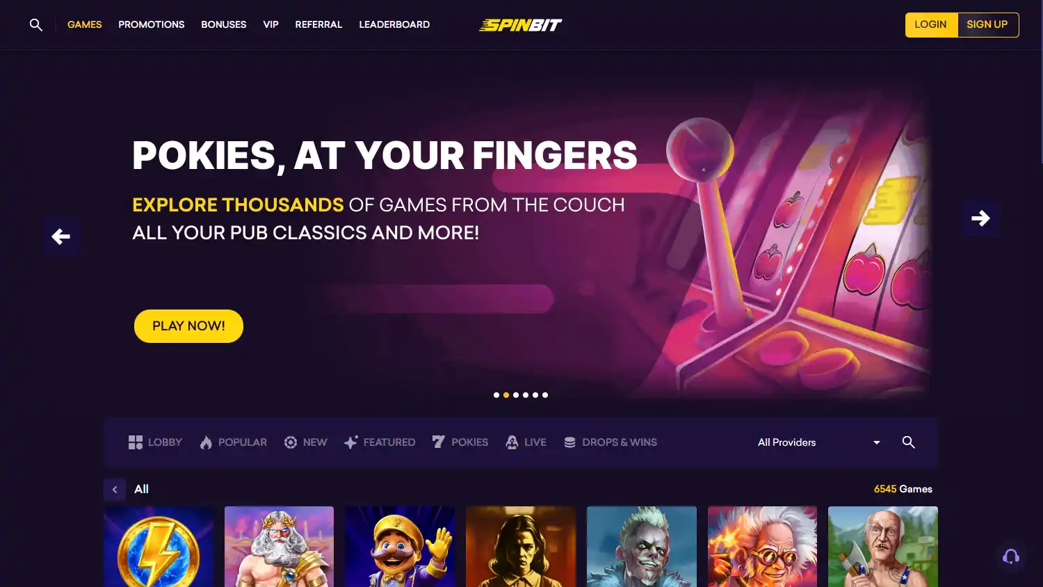 SpinBit Casino screenshot 2