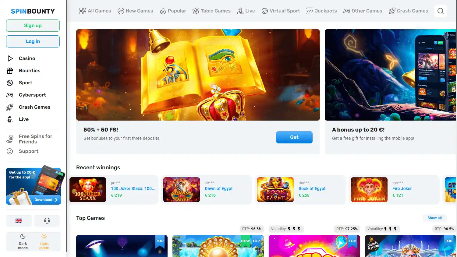 SpinBounty Casino screenshot 1
