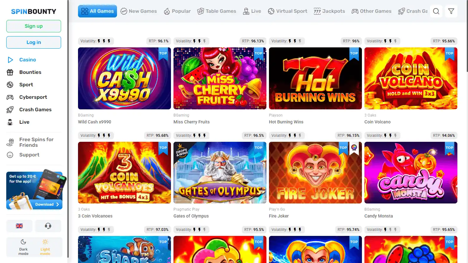 SpinBounty Casino screenshot 2