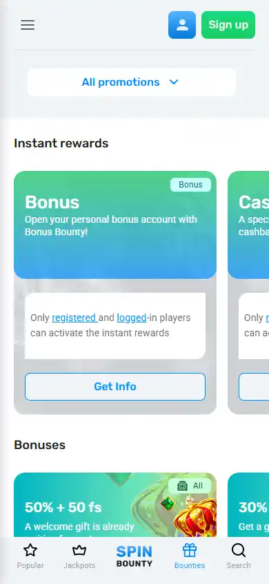 SpinBounty Casino screenshot 6