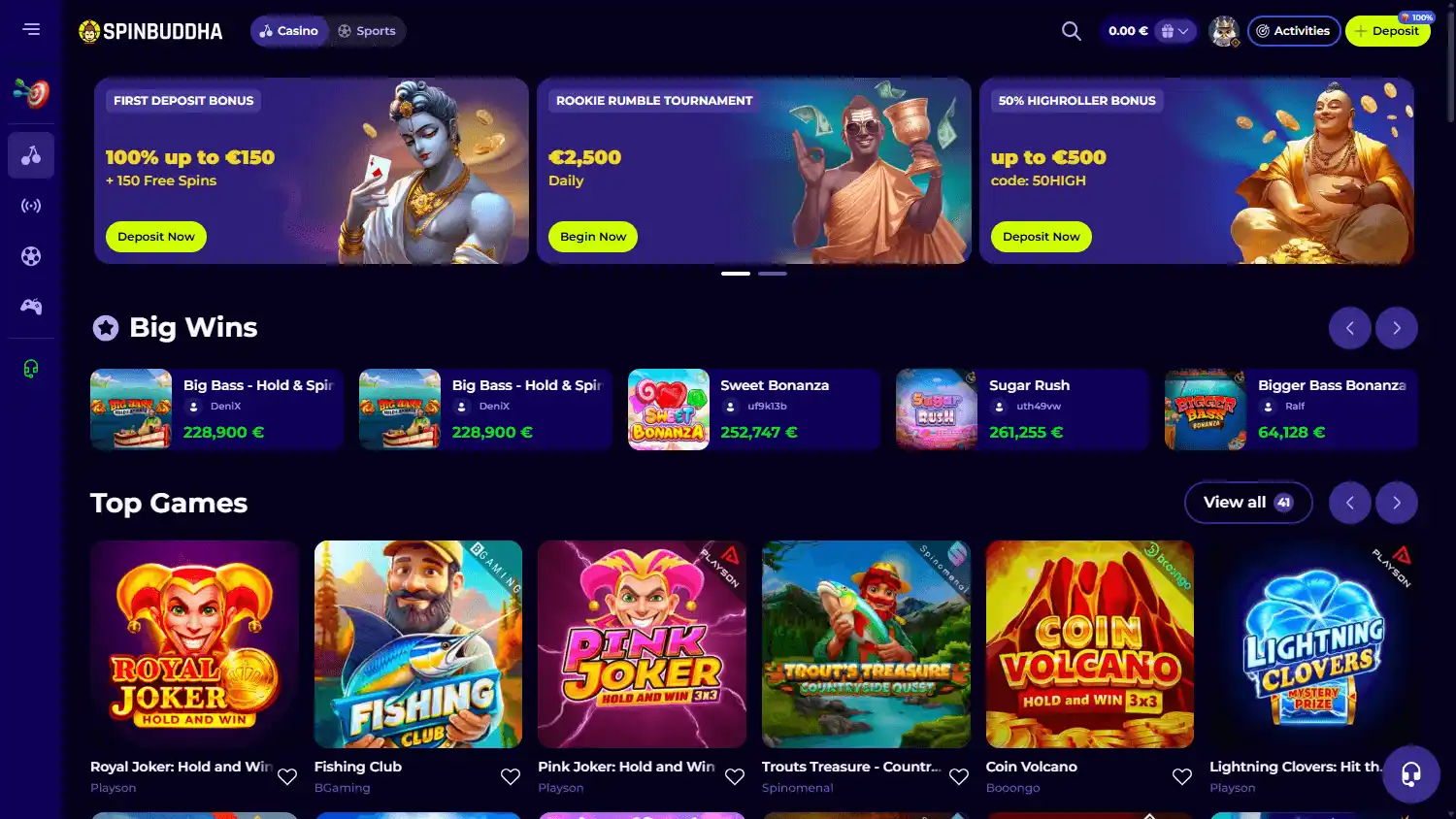 Spinbuddha Casino screenshot 1